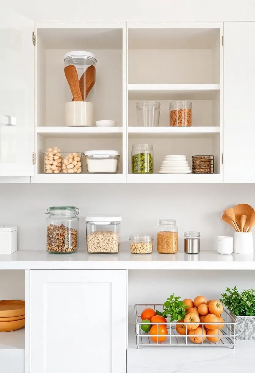Use‍ Clear Containers ⁢to‍ Stylishly Organize Ingredients in ⁣Cabinets
