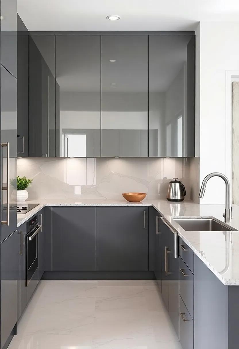 reflective Surfaces: Incorporate⁢ mirrors or mirrored backsplashes to create an illusion of more space, ‍enhancing the charm of gray cabinetry