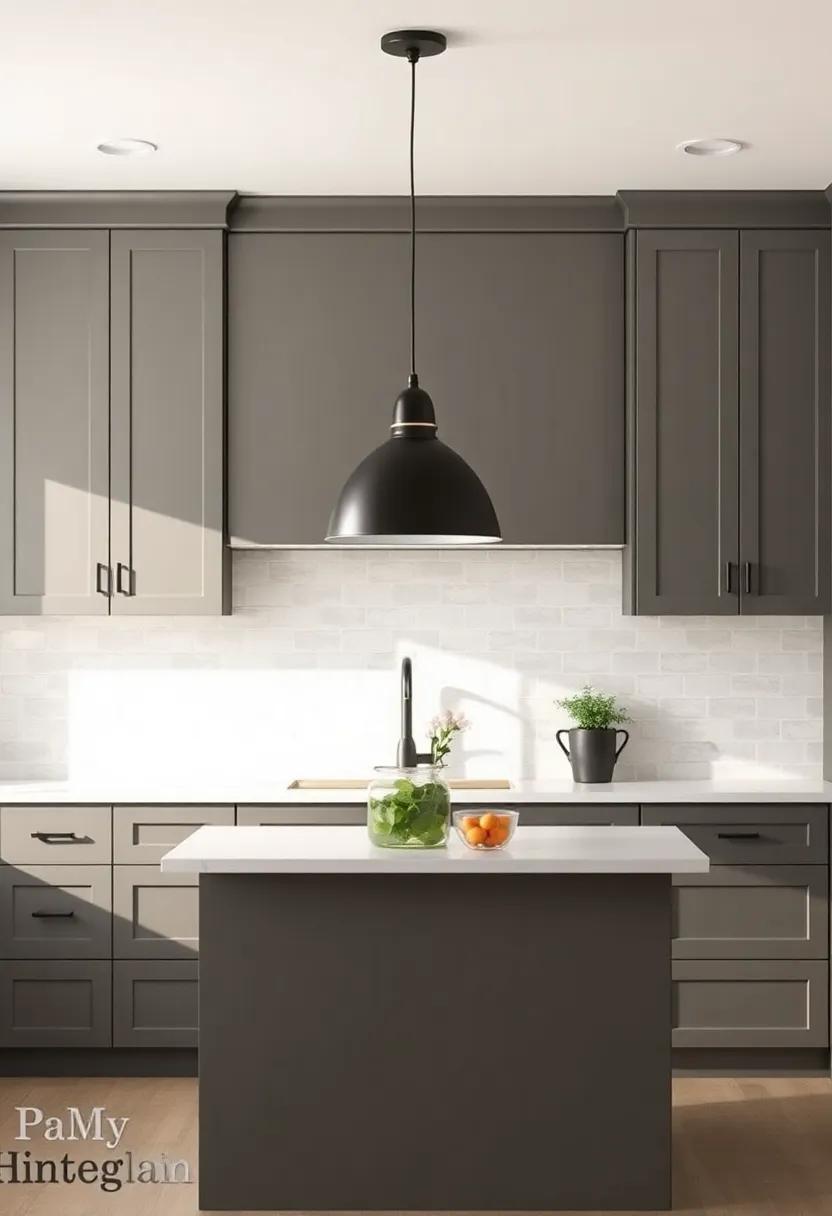 Use Bold Light Fixtures: Hang a statement⁣ pendant light over the kitchen island to create a stunning visual contrast against gray cabinets
