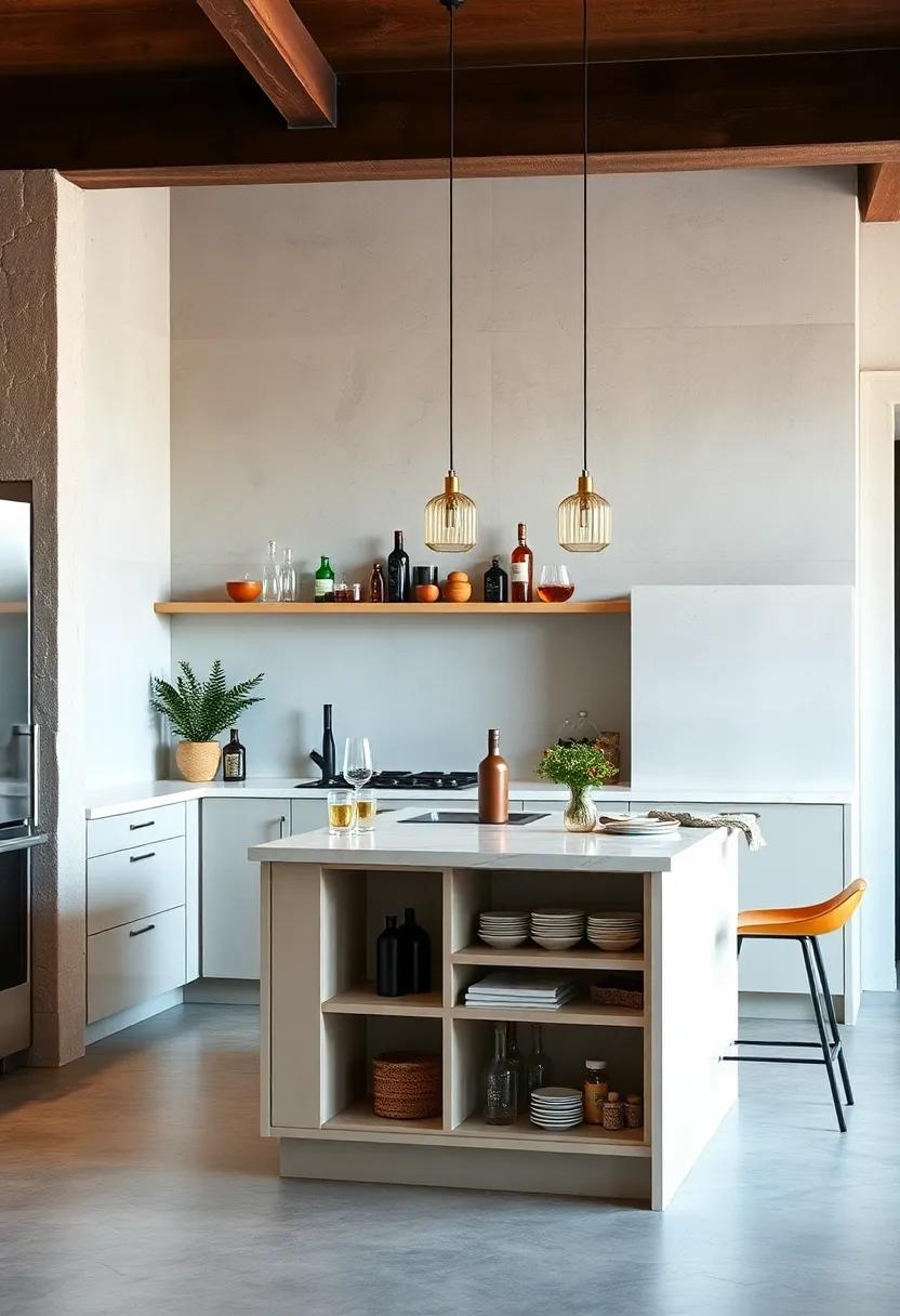 Compact Bar Space: Transform your island into a stylish‍ cocktail⁣ station with shelves for spirits and glassware, perfect for entertaining