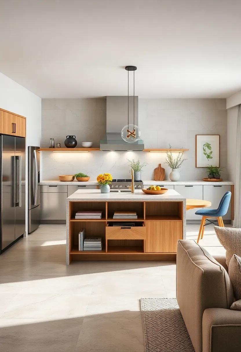 Hidden Storage: Get clever with hidden compartments or drawers in your island, keeping essentials organized while maintaining a clean ​look