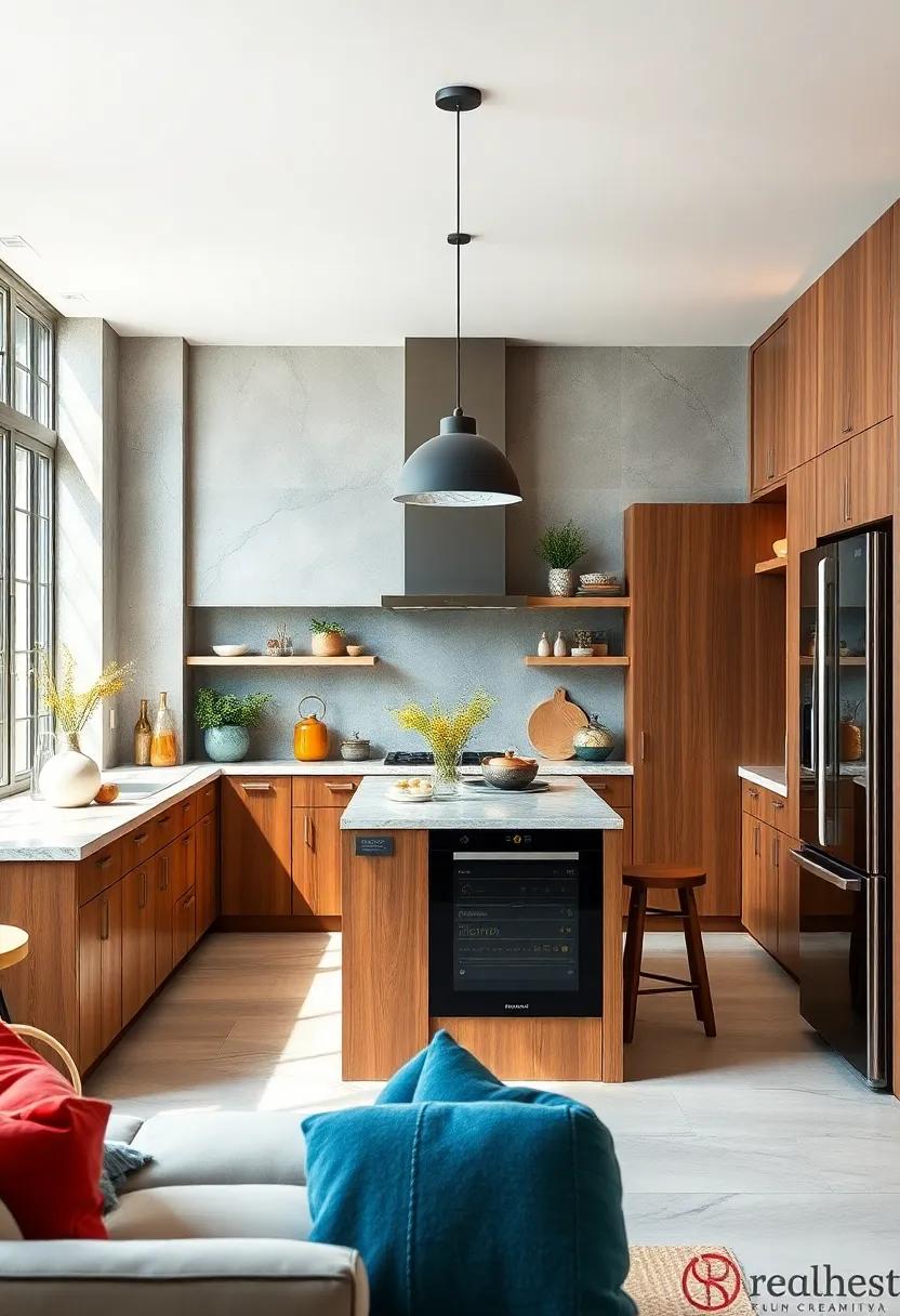 Integrated Appliances: Maximize functionality by integrating essential appliances, like a microwave or wine fridge, seamlessly into your island