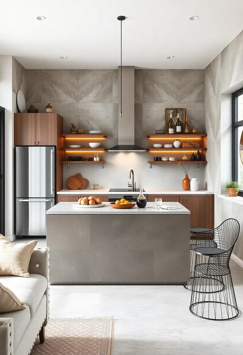 Minimalist Metal: Add a touch of industrial flair with ‌a steel or metal island that combines sleek lines with a utilitarian vibe