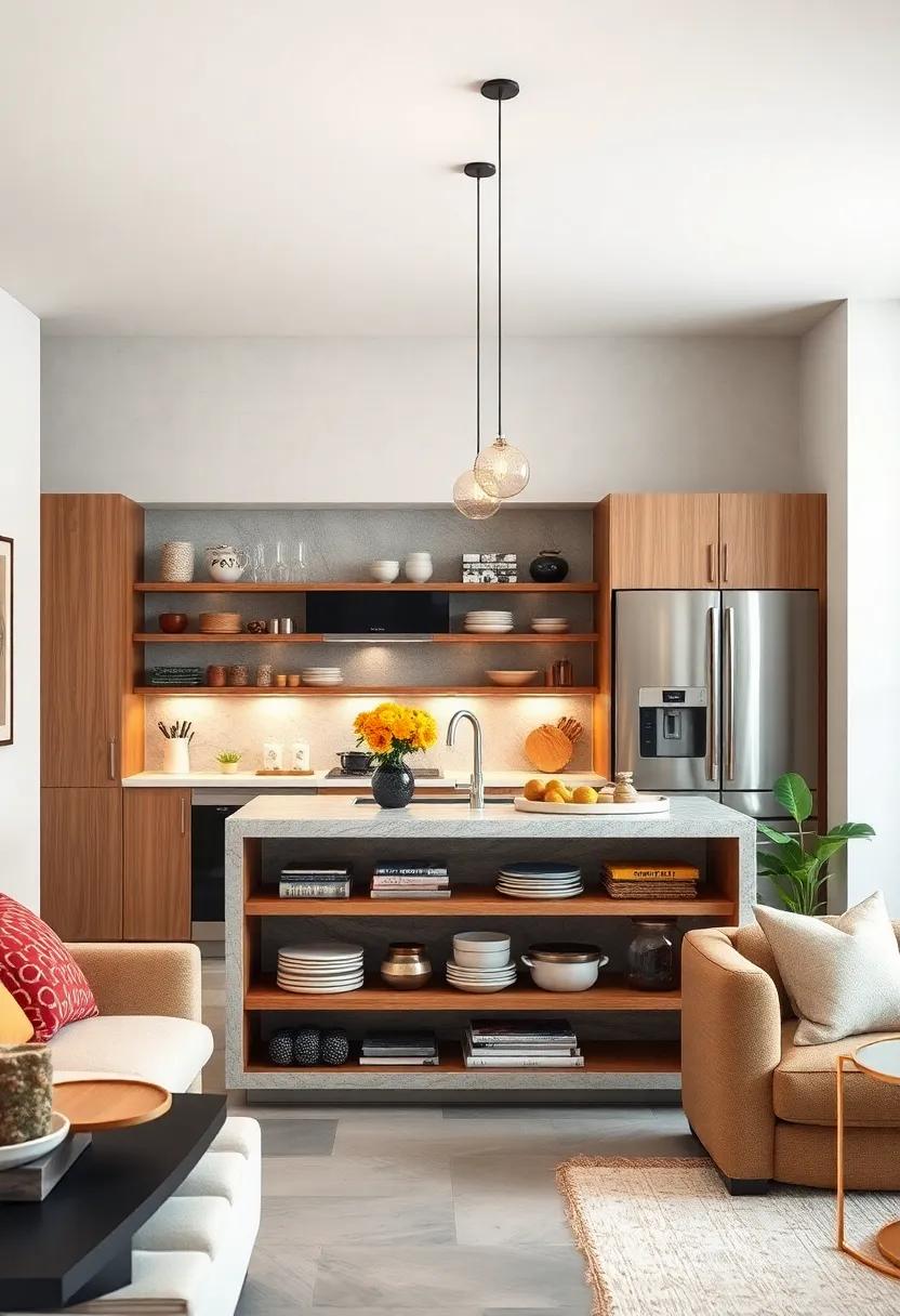 Open Shelving: ⁣Use ⁤open ‌shelving underneath your island ⁢for easy access to frequently used pots and pans, adding both function and‍ aesthetic appeal