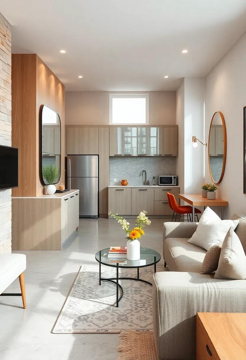 Incorporate Mirrors: Place⁢ mirrors strategically in your living room ⁤to reflect⁣ light and create the sense of⁣ a larger space