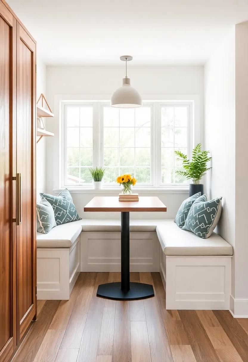 Add built-in Benches: Consider installing⁢ built-in benches to‍ save space while providing comfortable seating ⁤without​ disrupting ‌the flow of ⁢your kitchen