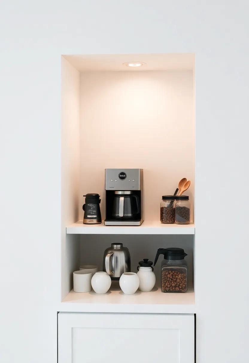Create a Coffee Station: Dedicate⁢ a small nook⁤ for your coffee machine, complete with mugs and beans, turning it into⁤ a customized coffee station