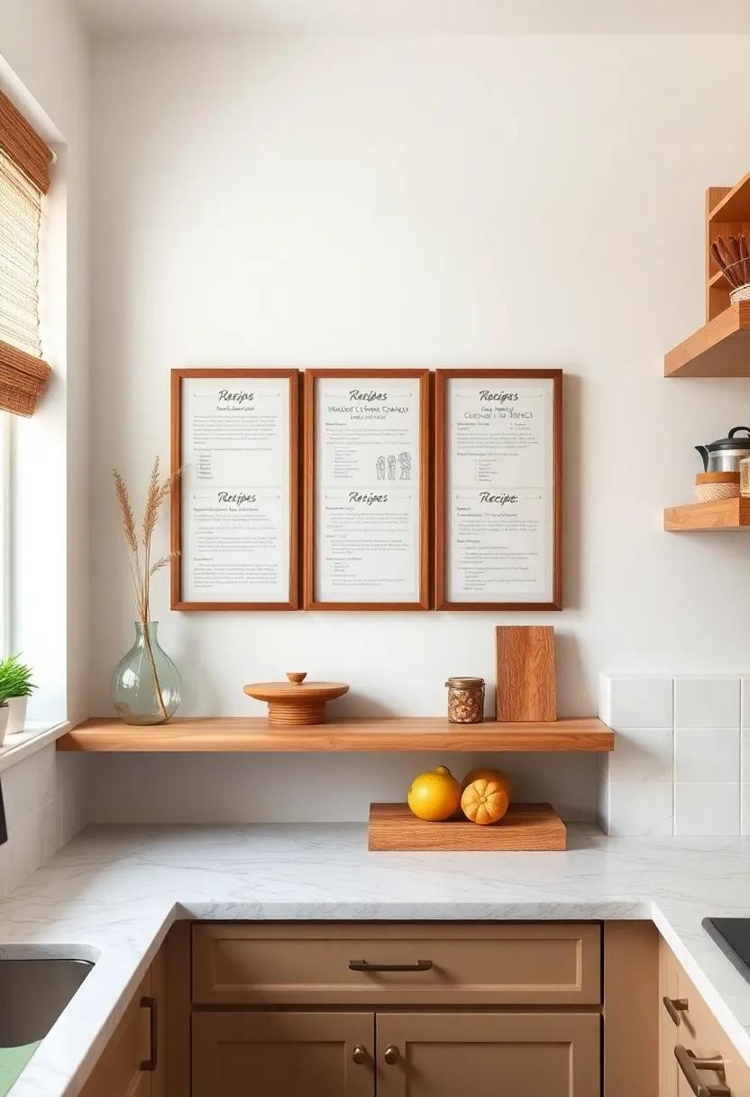 Design a Family recipe Wall: Dedicate a‌ wall to​ display cherished family ​recipes framed​ under glass, making ‌it both decorative and functional