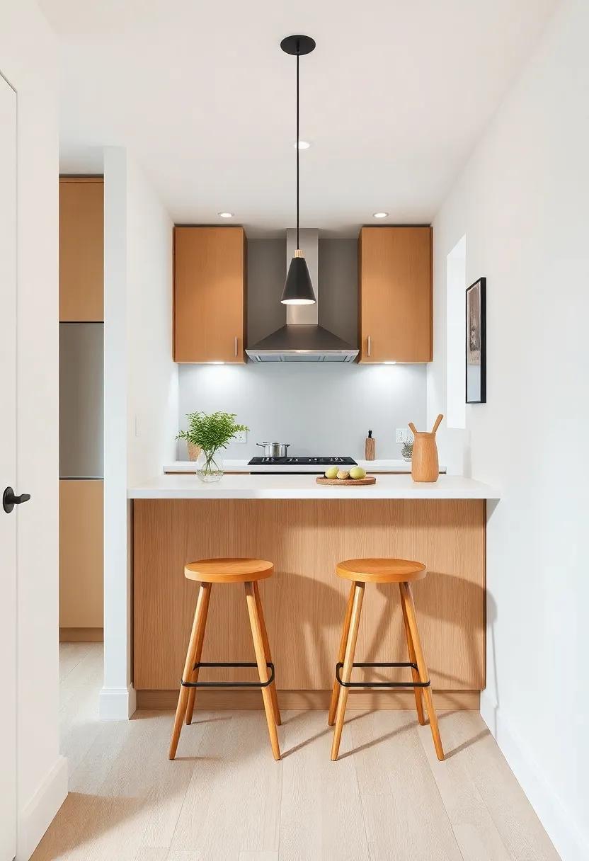 Embrace Breakfast Bars:‍ Transform a narrow space into a cozy breakfast bar with two stools and a sleek ⁢countertop to enjoy your morning coffee