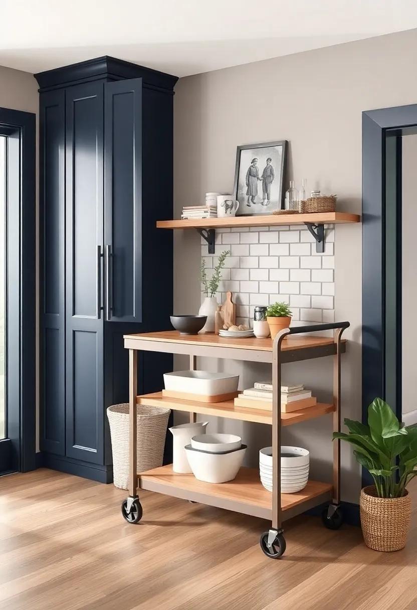 use a Rolling Cart: Position a rolling cart ‍in your kitchen nook for extra storage and workspace that can easily be moved when needed