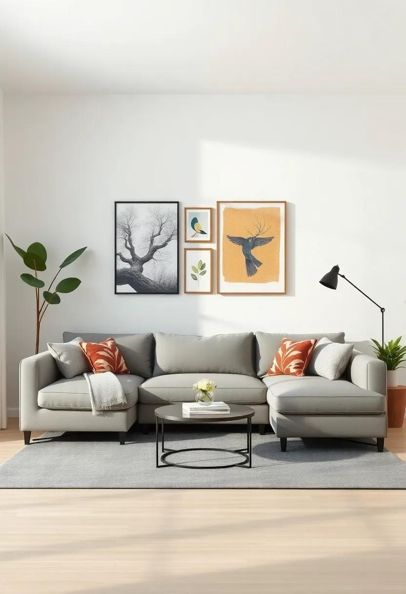 Personal Gallery: Showcase your creativity by using your sectional as a backdrop for artwork and decor that reflects your personality
