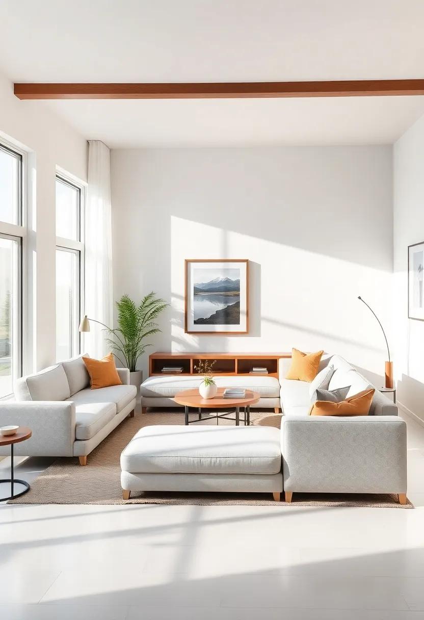 light and Bright: Use light-colored sectionals to create a sense of openness and reflect natural light in your compact space