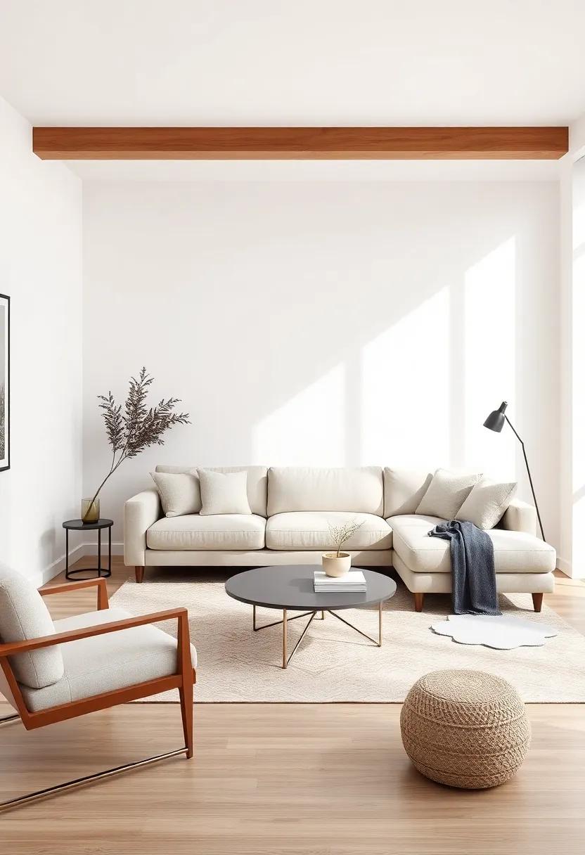 Understated Elegance: Delight in the beauty of neutrals with a soft gray or beige sectional, perfect for a sophisticated yet understated look