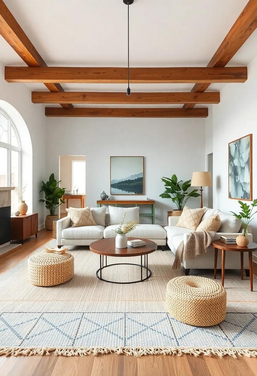 Layer Textures: Incorporate various materials like plush rugs, woven baskets, and soft textiles to add warmth and comfort to your small living room
