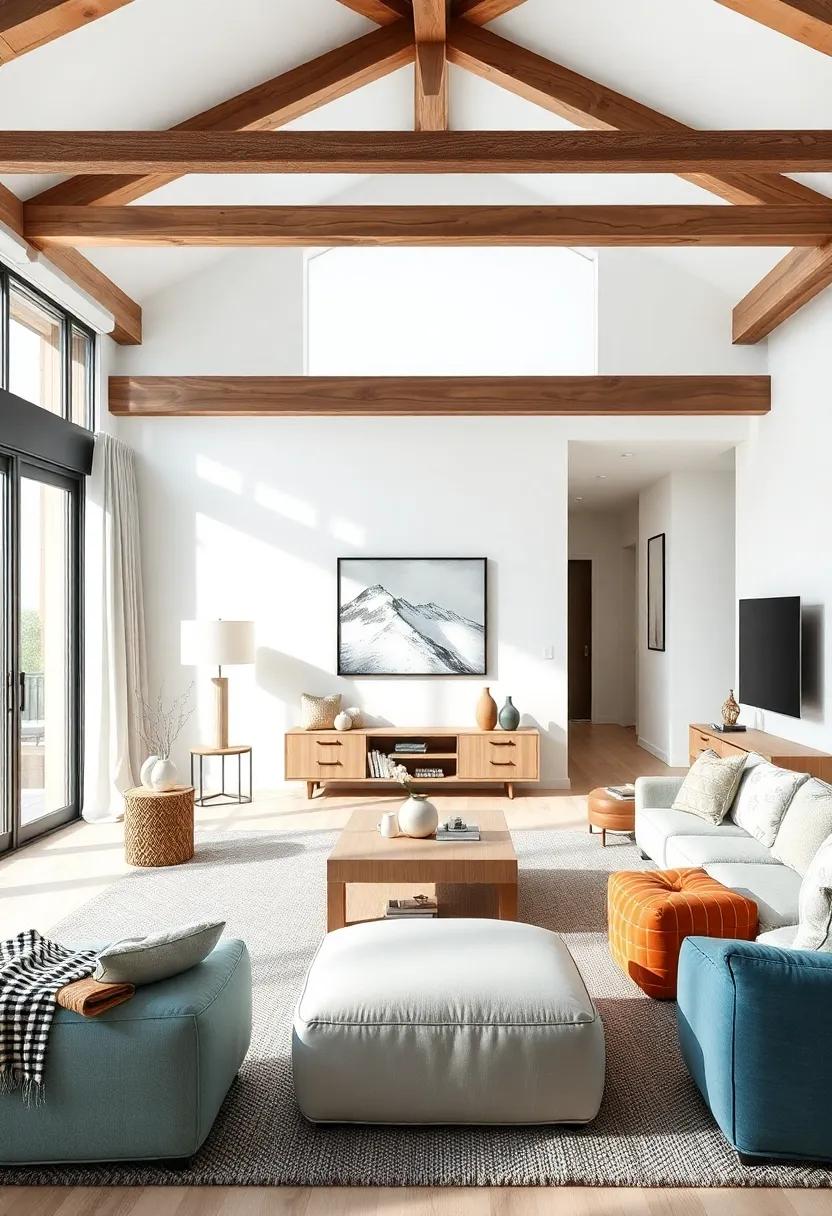 Multifunctional Furniture: Opt for ottomans or coffee tables with storage to keep the room uncluttered and maximize usability