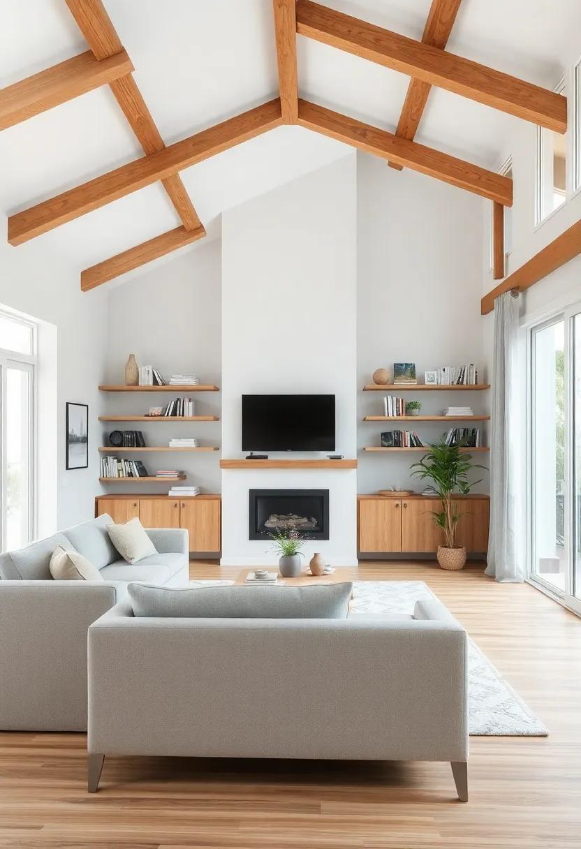 Open Shelving: Use open shelving to display books or decorative items, allowing the room to feel spacious while being functional