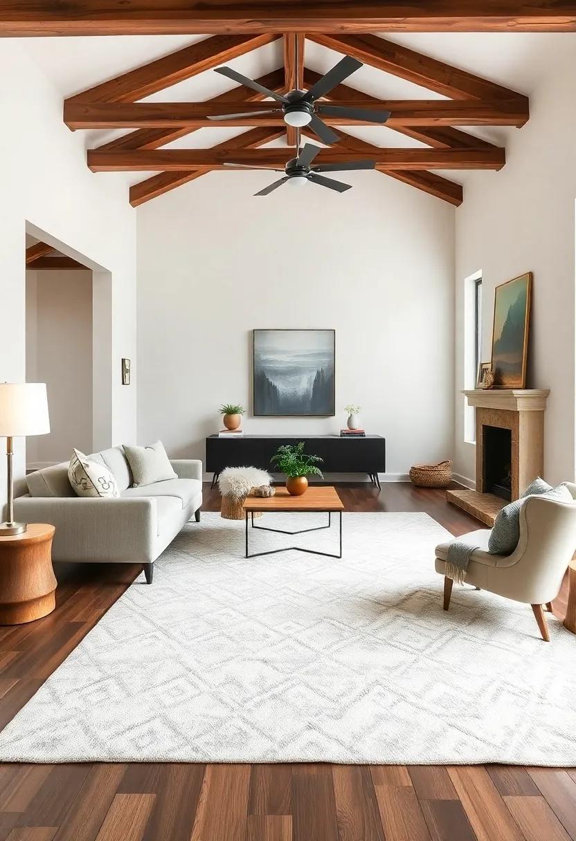 Statement Rugs: Use a large, bold area rug to anchor the room and provide a visual transition between different functional areas