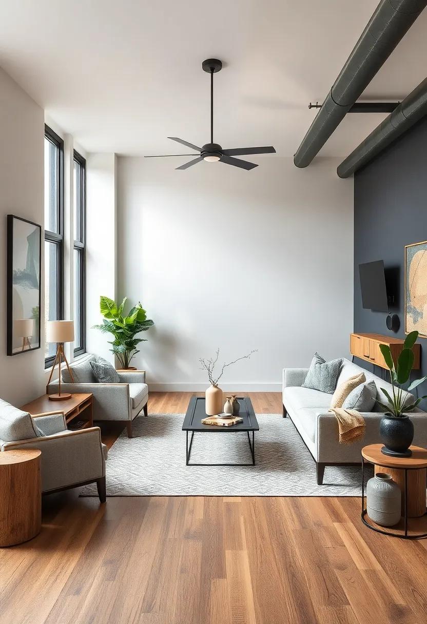 Harmonizing Modern Simplicity with Rustic Industrial Elements