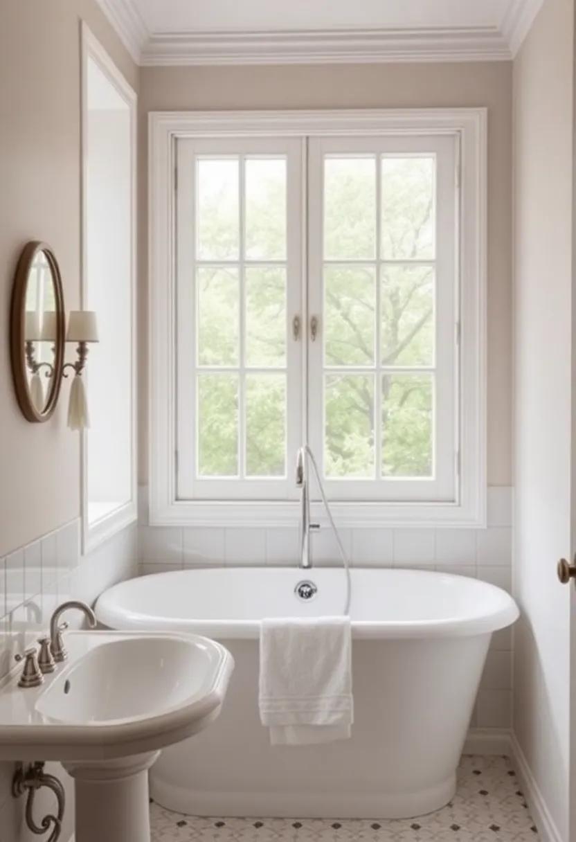 Captivating Window Treatments for a Vintage Bathroom Ambiance