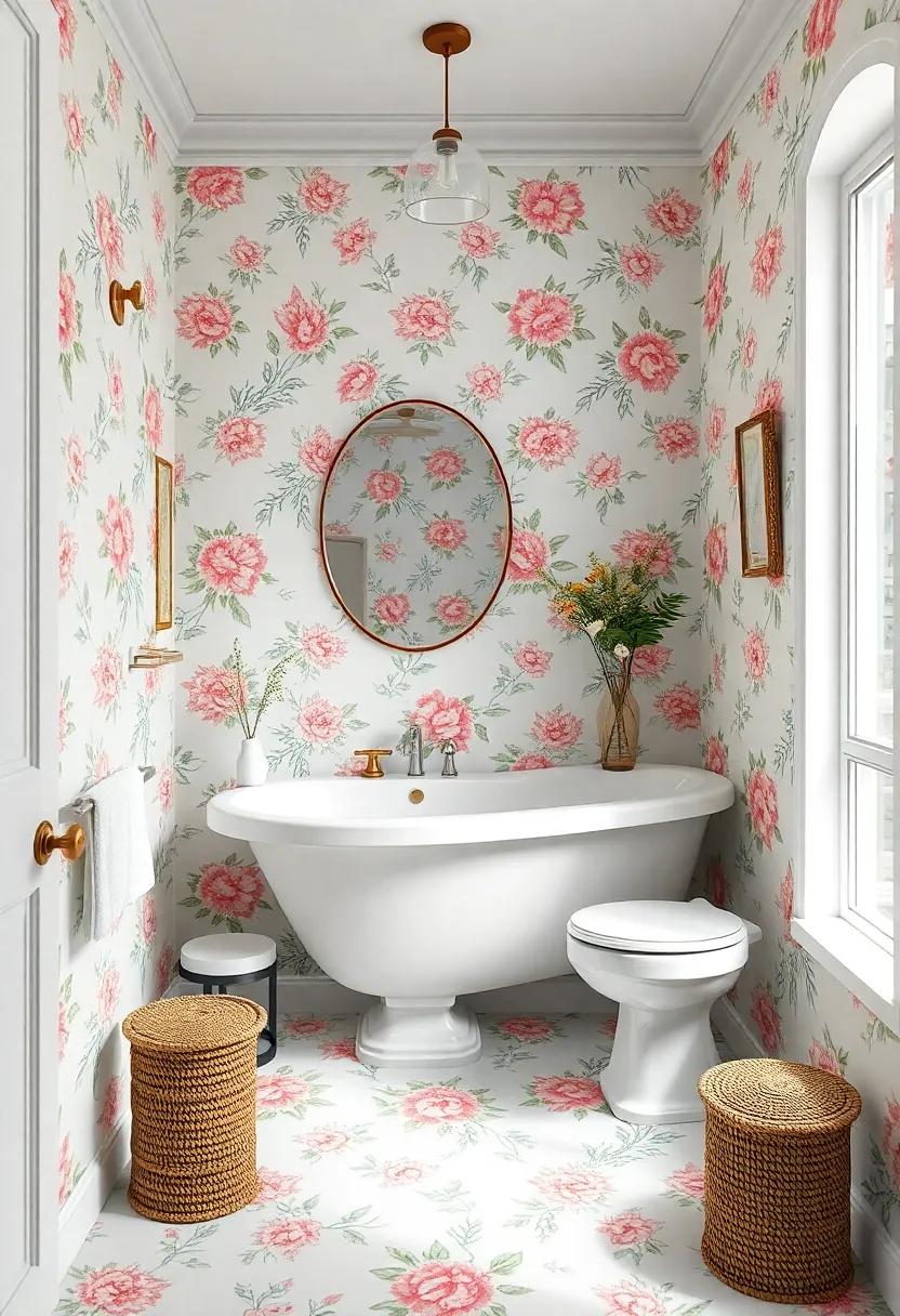 Delightful Floral Patterns for a Fresh Vintage Bathroom look