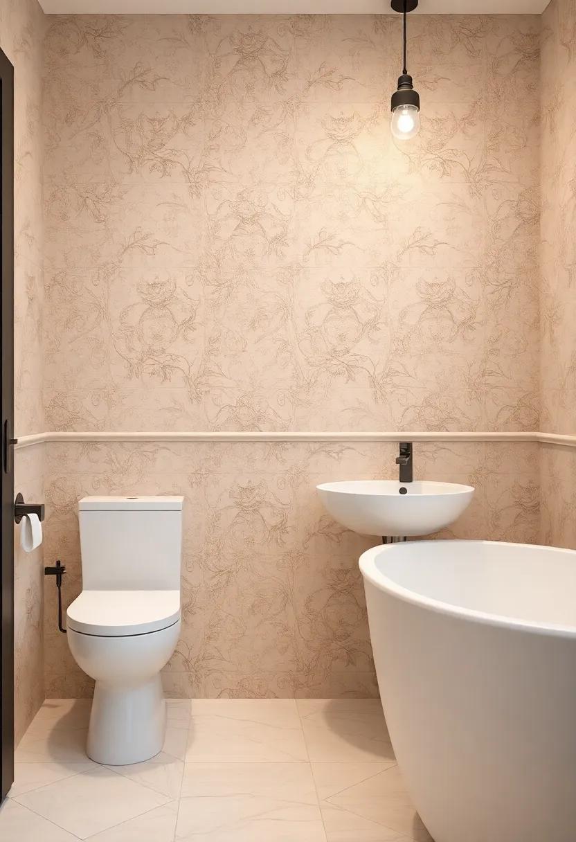 Distinctive Wall Treatments to Bring Depth to Small Bathrooms