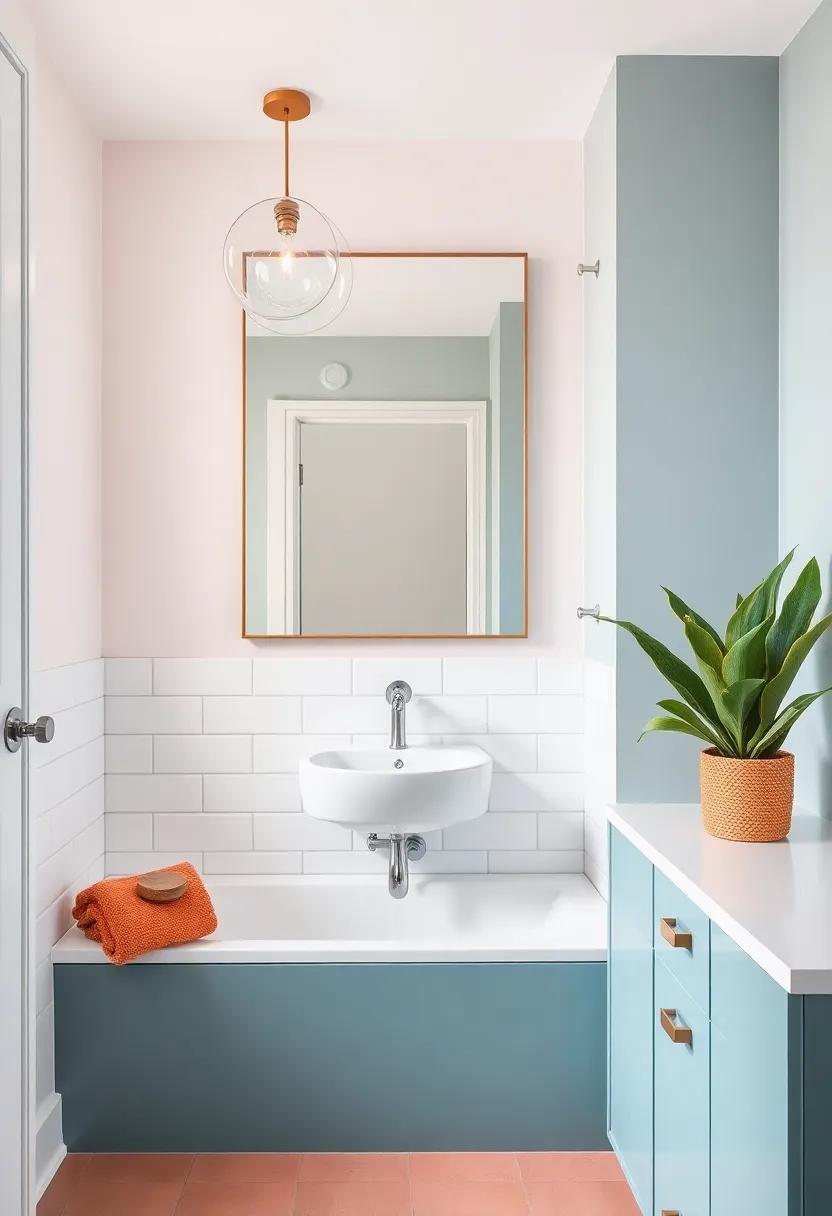 bold Accents: Making a Small Bathroom pop with Colorful Decor