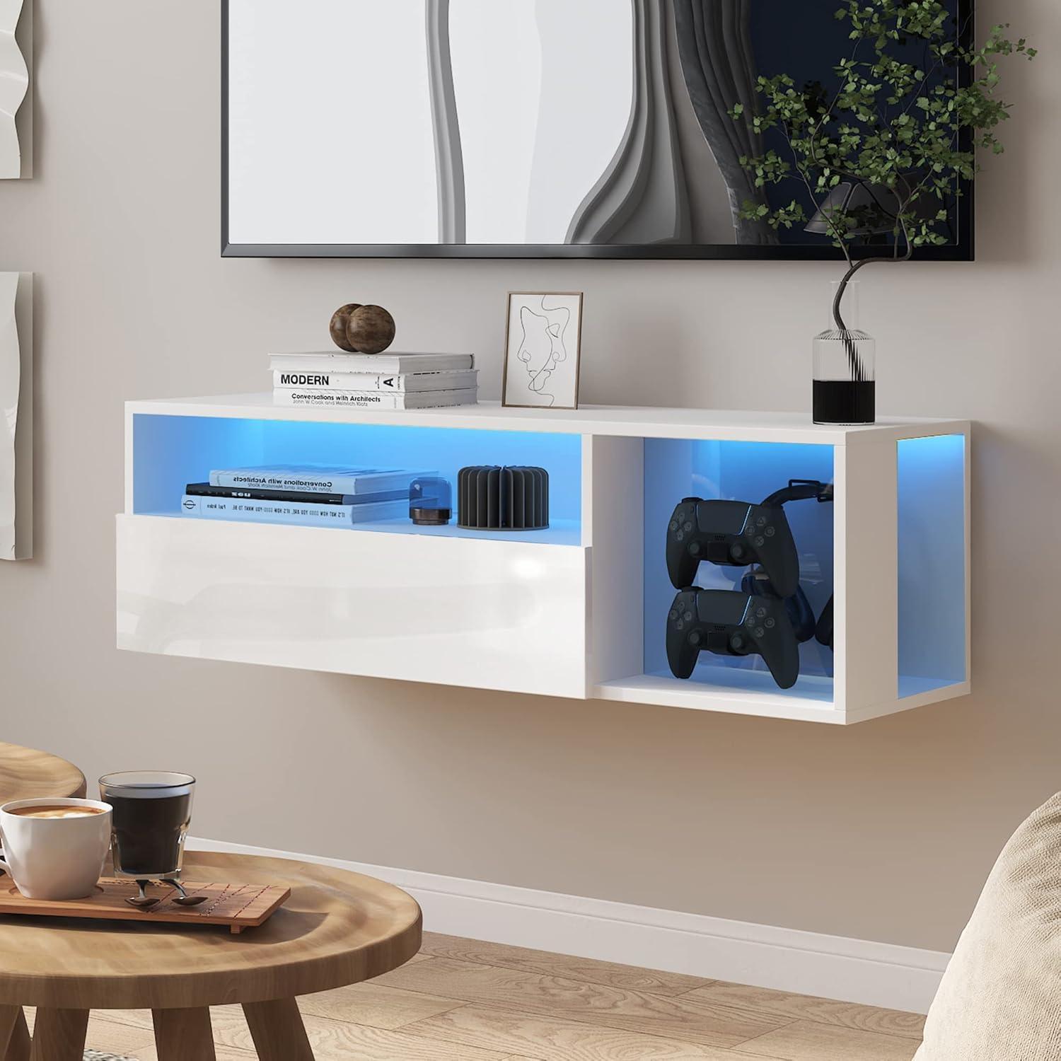 SogesPower Floating TV Stand helps you hide messy cables SogesPower Floating TV Stand helps you hide messy cables