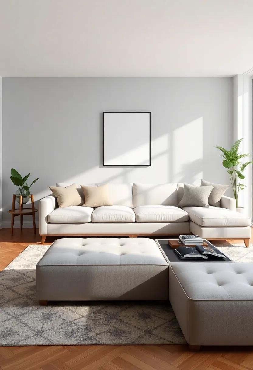 Select Sleek Storage Ottomans for style and practicality