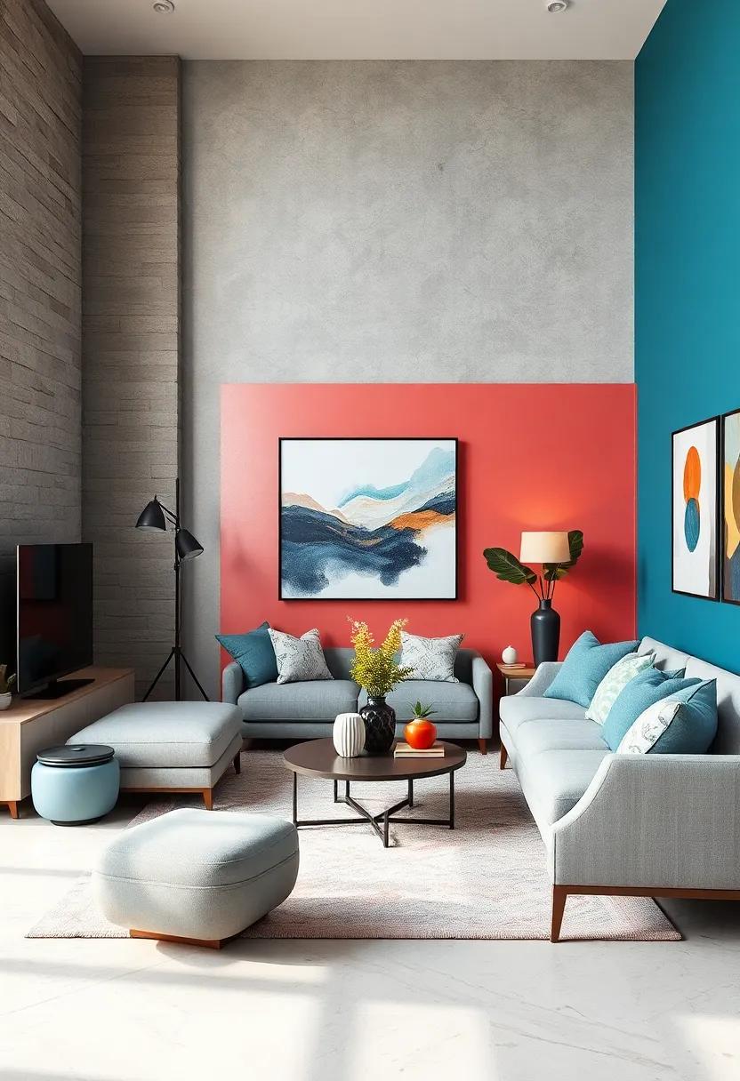 Experiment with Color-Blocked Walls for a modern Twist