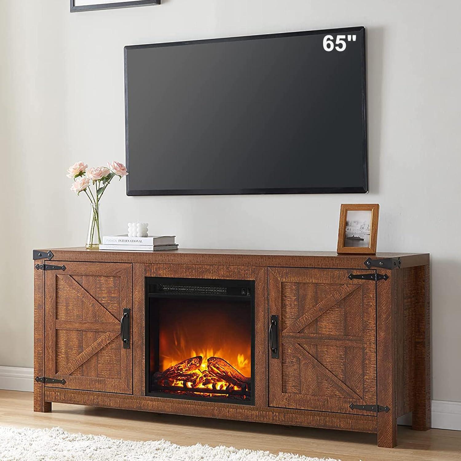 T4TREAM Fireplace TV Stand for 65-Inch TV, warms your space