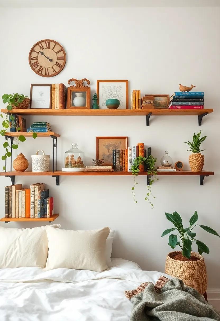 Eclectic Shelving: Install open shelves ⁢filled with vintage books, trinkets, and plants for a personal touch that celebrates your unique style