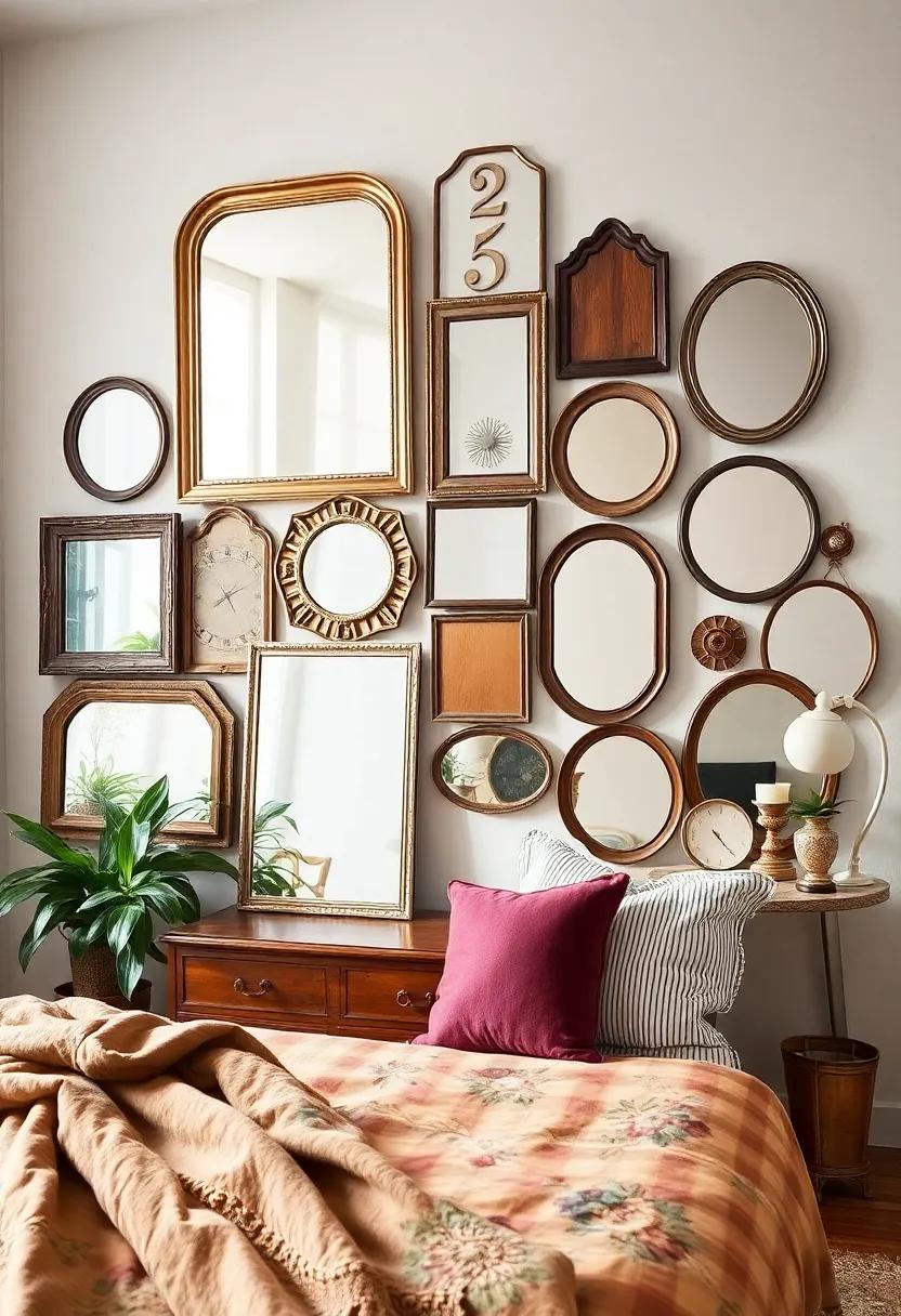 Vintage Mirrors Gallery: Create ‍a gallery wall filled with assorted vintage⁣ mirrors to reflect light⁢ and add dimension to your room