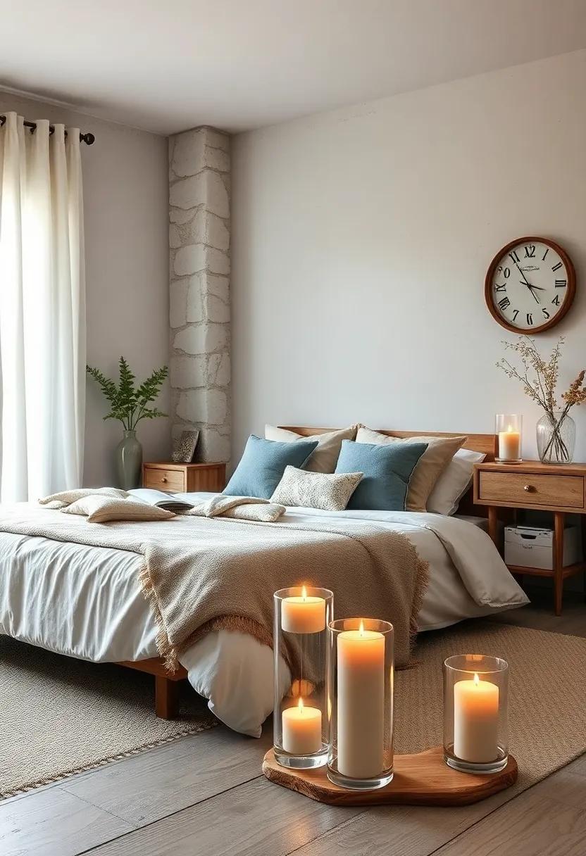 Fragrant candles in simple glass​ holders to ⁢add warmth and a cozy glow