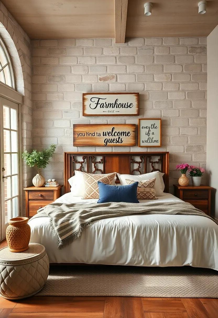 Handcrafted signs ‍with farmhouse quotes or a personalized touch to welcome guests