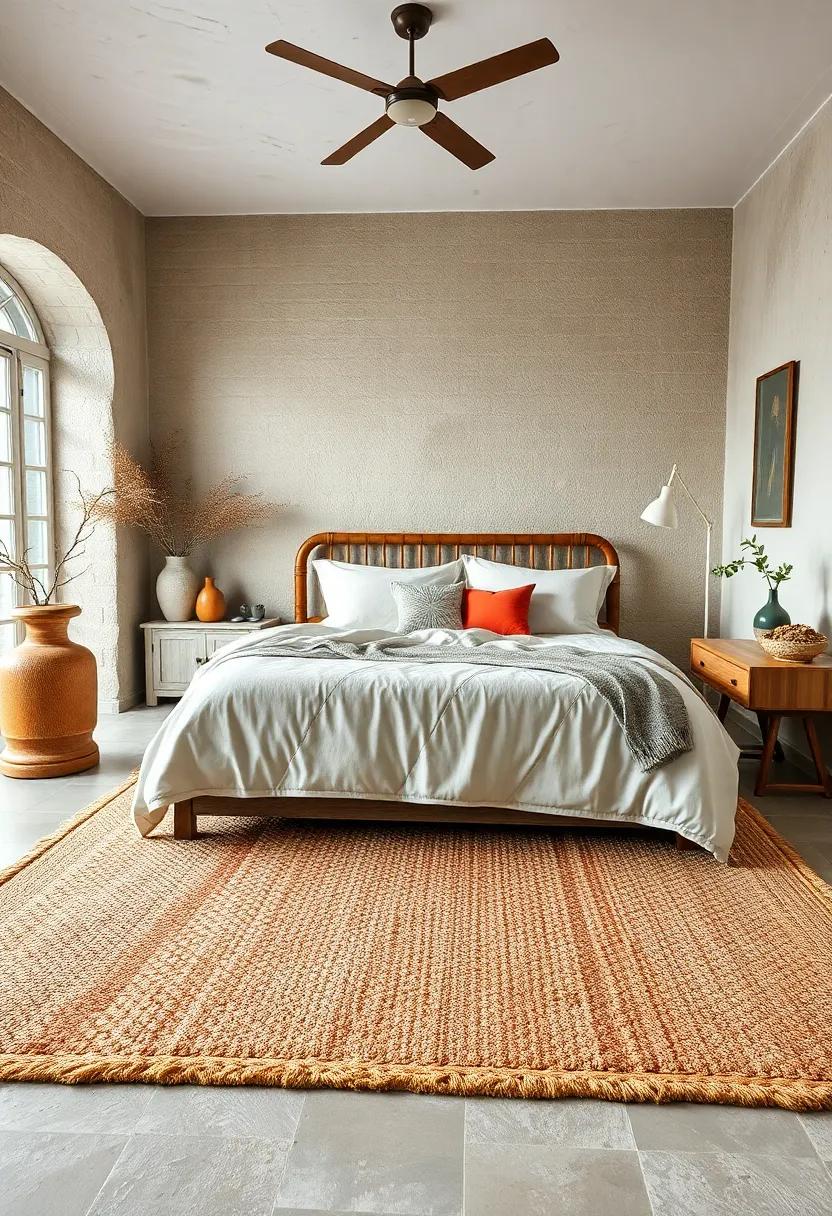 Layered ⁢rugs combining ​different​ textures,like braided jute and soft wool