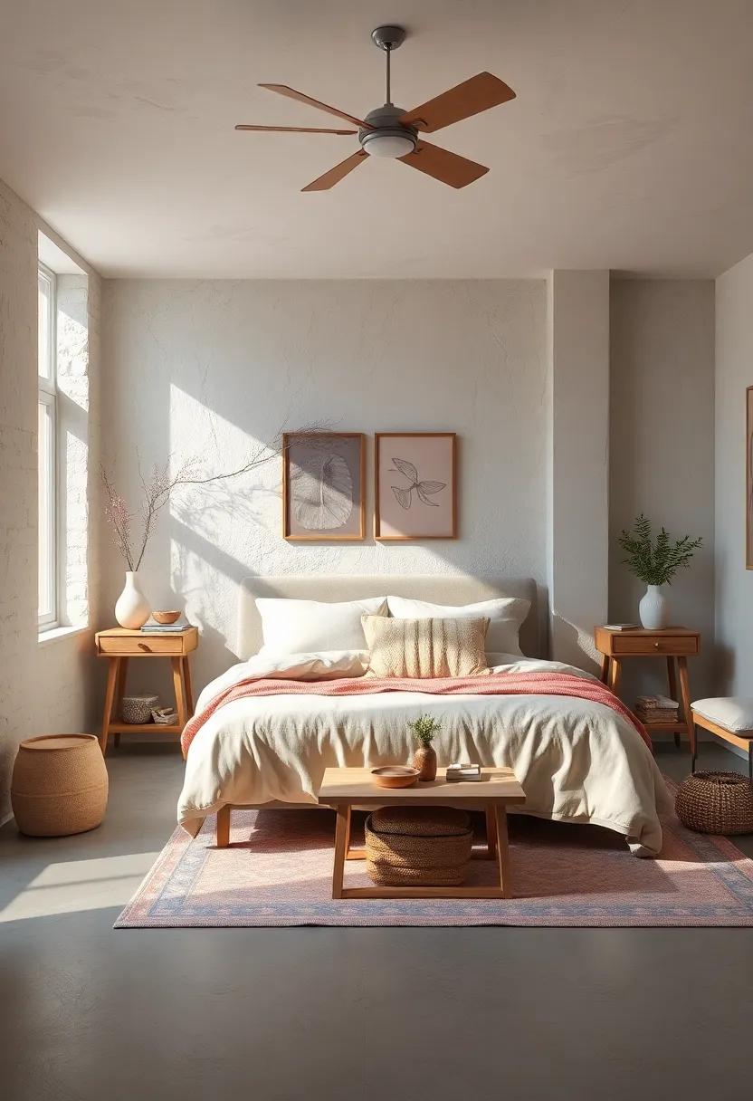 A tranquil color scheme with hints​ of pastel shades​ to promote relaxation ‍and calm