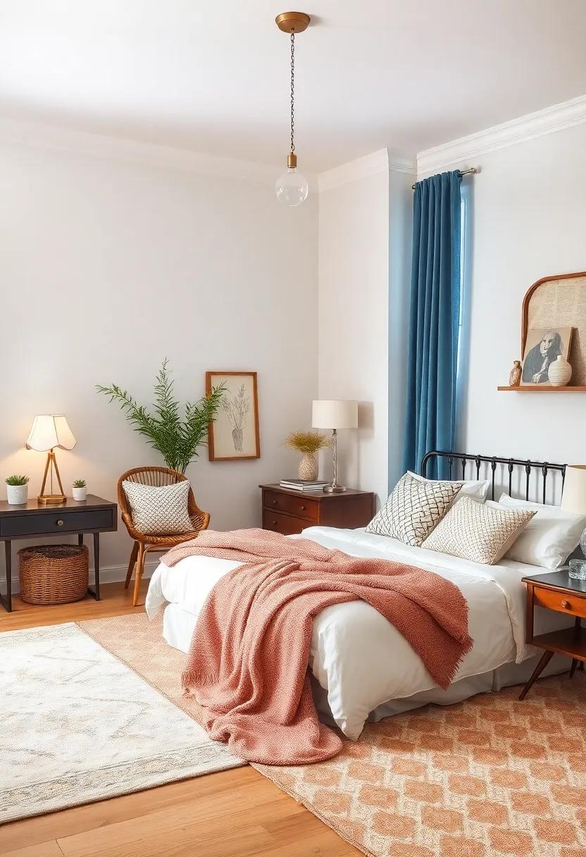 The art of layering Textiles for a ⁤Cozy Vintage Glam Bedroom