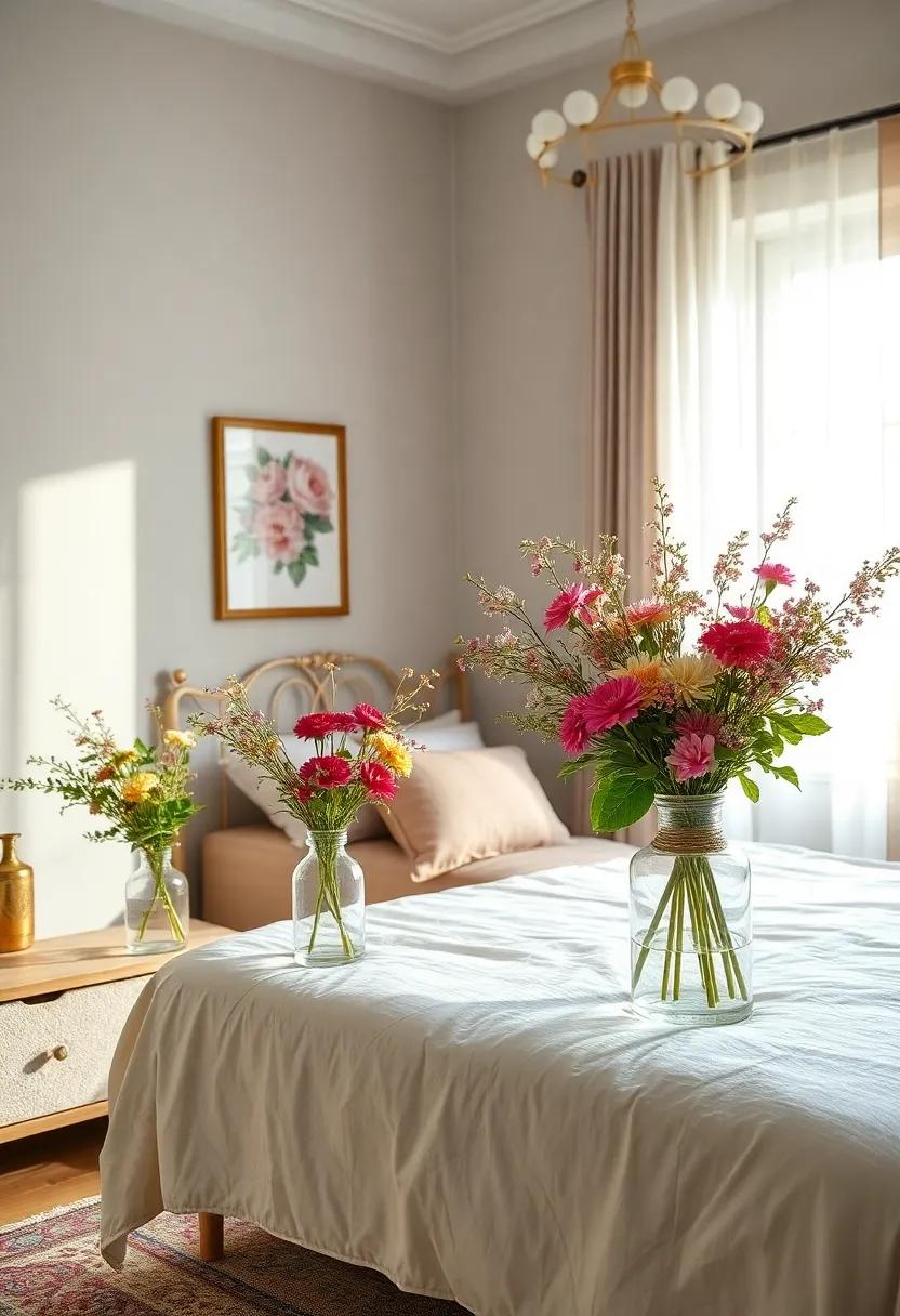 Floral Arrangements: Place fresh ‍or dried flowers in vintage ⁣vases to ‍add life‍ and a romantic touch ⁤to your bedroom ‍decor