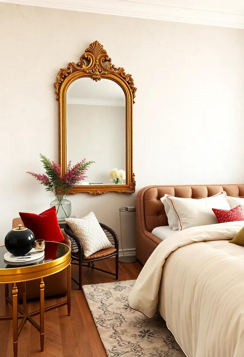 Ornate Mirror: A large,⁢ gilded mirror will not only ‍enhance the elegance of the room but also reflect light, ‌adding depth and dimension