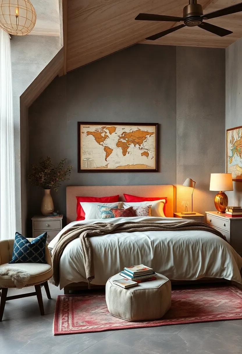 Vintage Travel‍ Maps: Hang framed vintage travel maps to inspire a sense of wanderlust and adventure in your bedroom décor