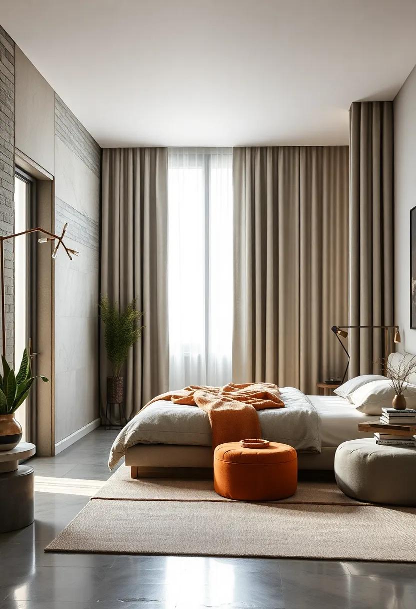 Crisp Curtain Drapes: Choose elegant curtains that frame your windows and allow for soft, diffused light