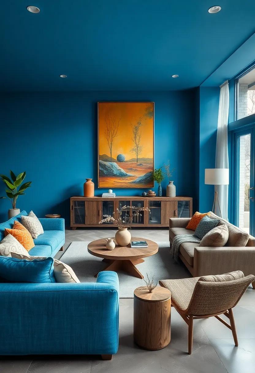 Use Earthy Accents:⁢ Integrate earthy⁤ tones ⁣like ‍terracotta ‌or olive green‌ in your accessories and⁤ artwork to complement the warm blue while maintaining ⁤a natural rustic ‍charm