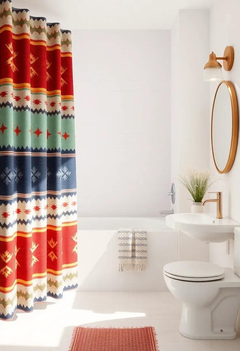Opt‍ for ⁣Unique Shower curtains ⁣Featuring Southwestern Patterns