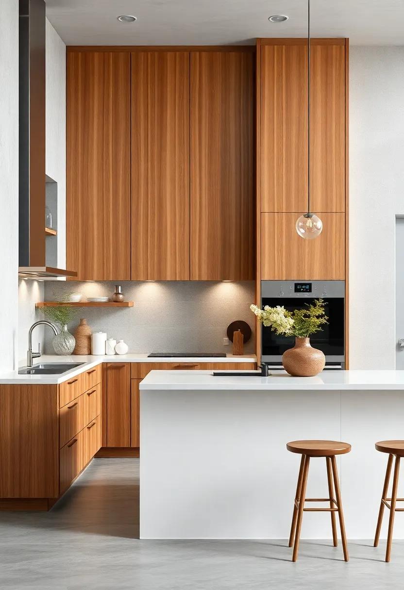 Celebrate simplicity with ​smooth, lacquered cabinets⁣ and a ⁣flat-front white island,⁤ perfect‍ for‌ a minimalist kitchen design