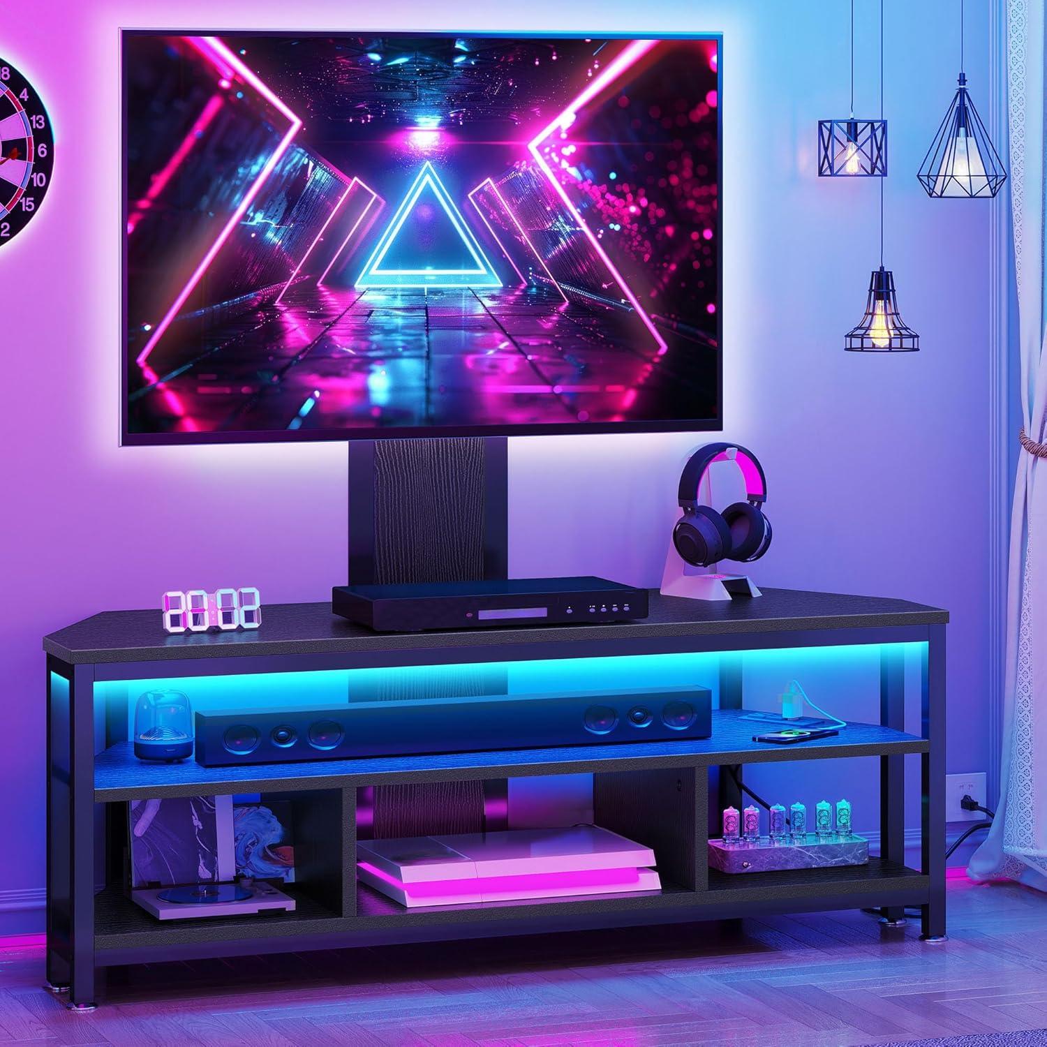 YITAHOME Black TV Stand with Mount – fits your corner space