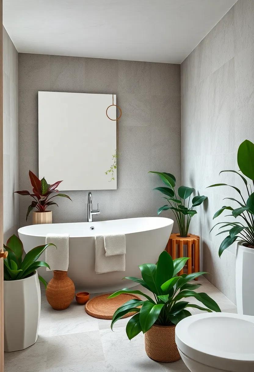 Create a Themed Space: Choose plants that resonate with a particular theme, like tropical or minimalist, to keep your bathroom cohesive and serene