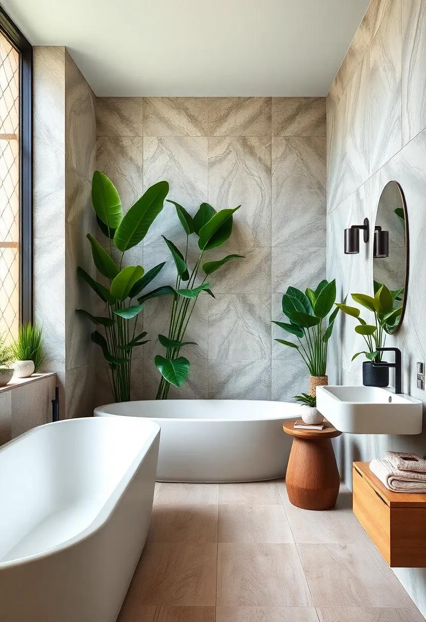 Use Plants for Privacy: Add tall plants like peace lilies or dracaena to create a natural privacy screen in larger bathrooms