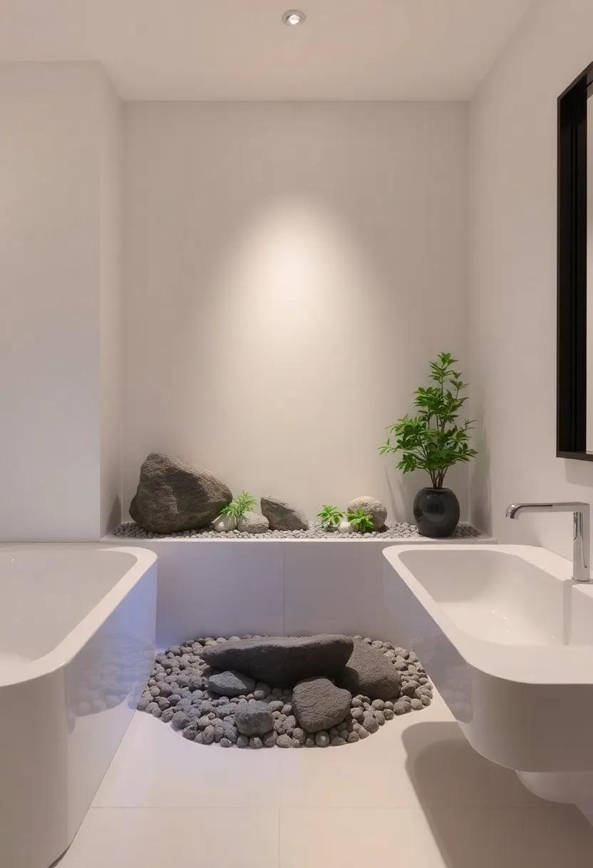 Embracing‍ Tranquility ⁢Through Rock Gardens as Bathroom accents