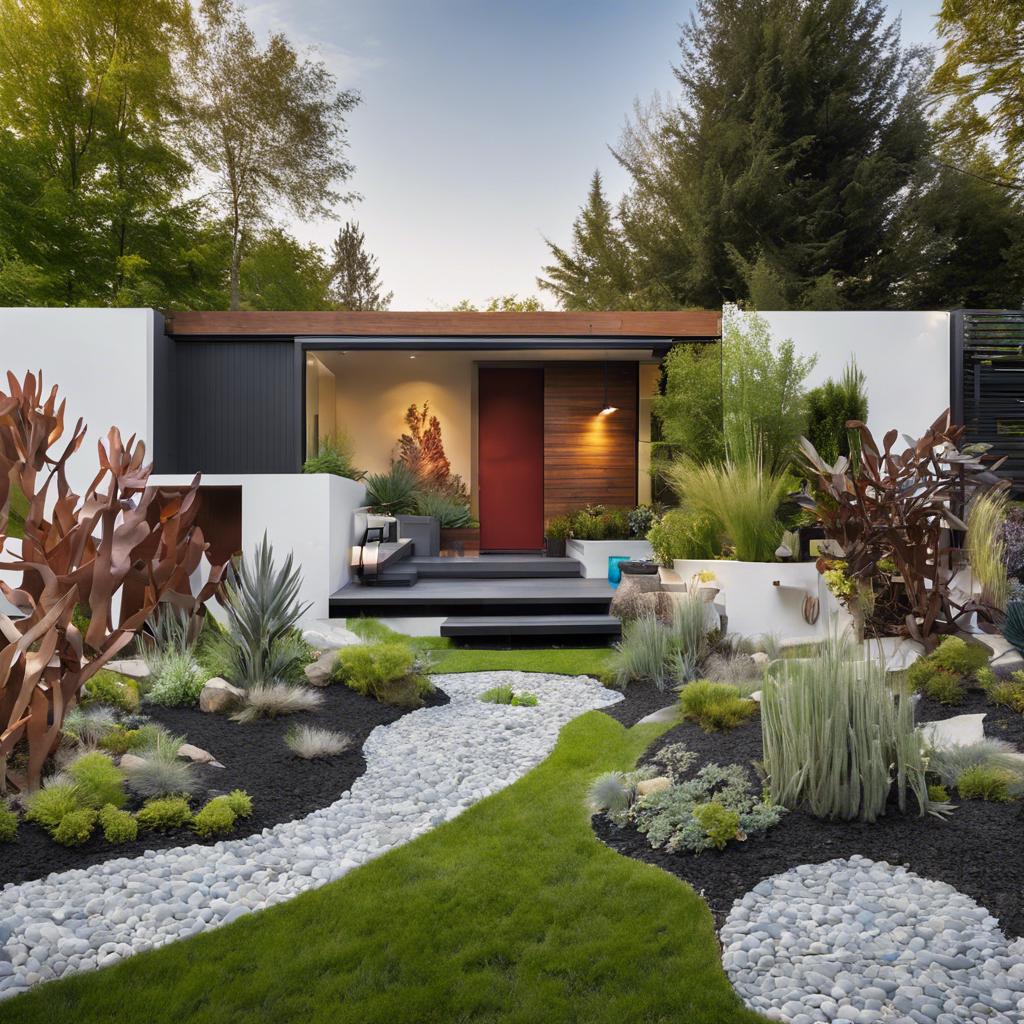 Enhancing Curb Appeal with Unique Landscaping Ideas in Modern Frontyard Design